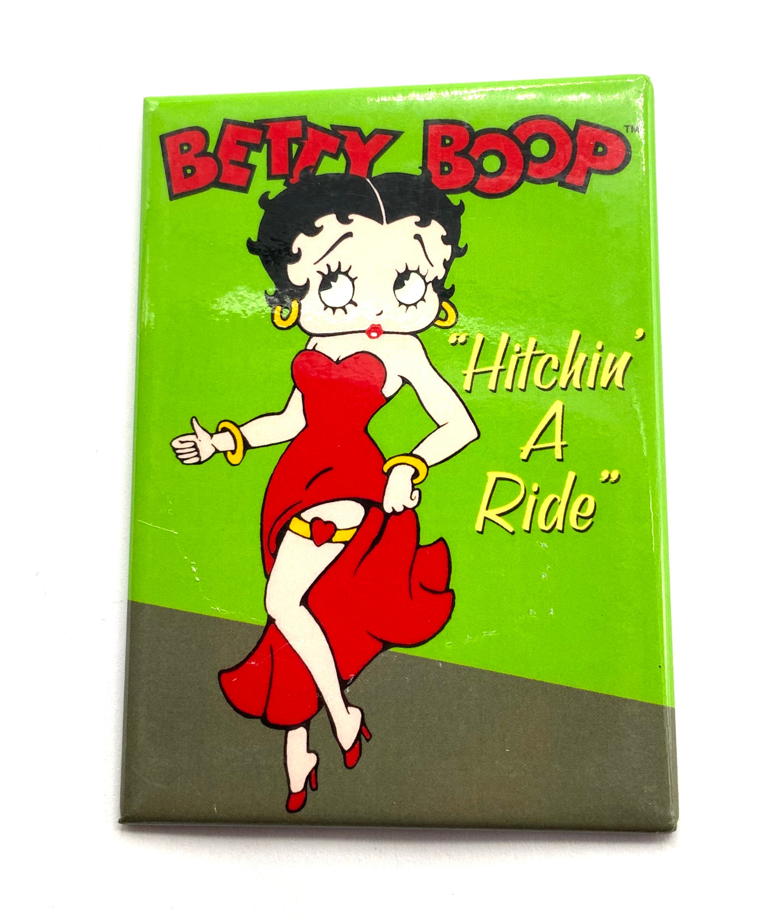 Gorgeous Collectible Betty Boop Magnet, Red Dress, Hitchin a Ride