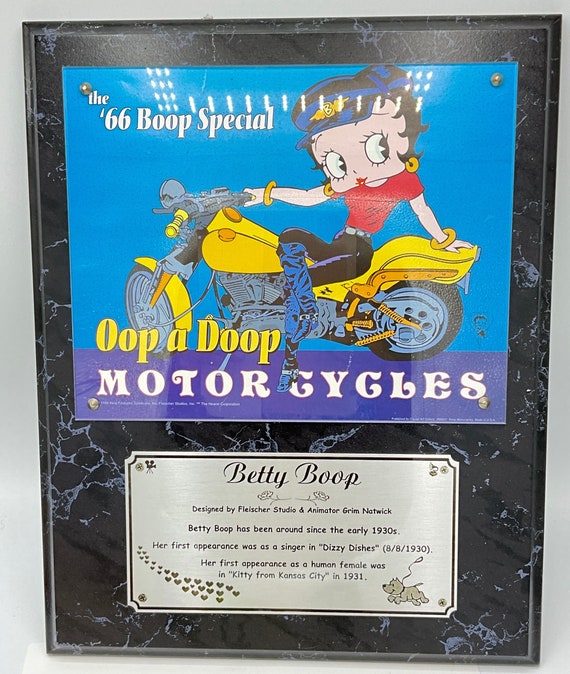 Gorgeous Collectible and Vintage Betty Boop Plaque “ Motorcycle