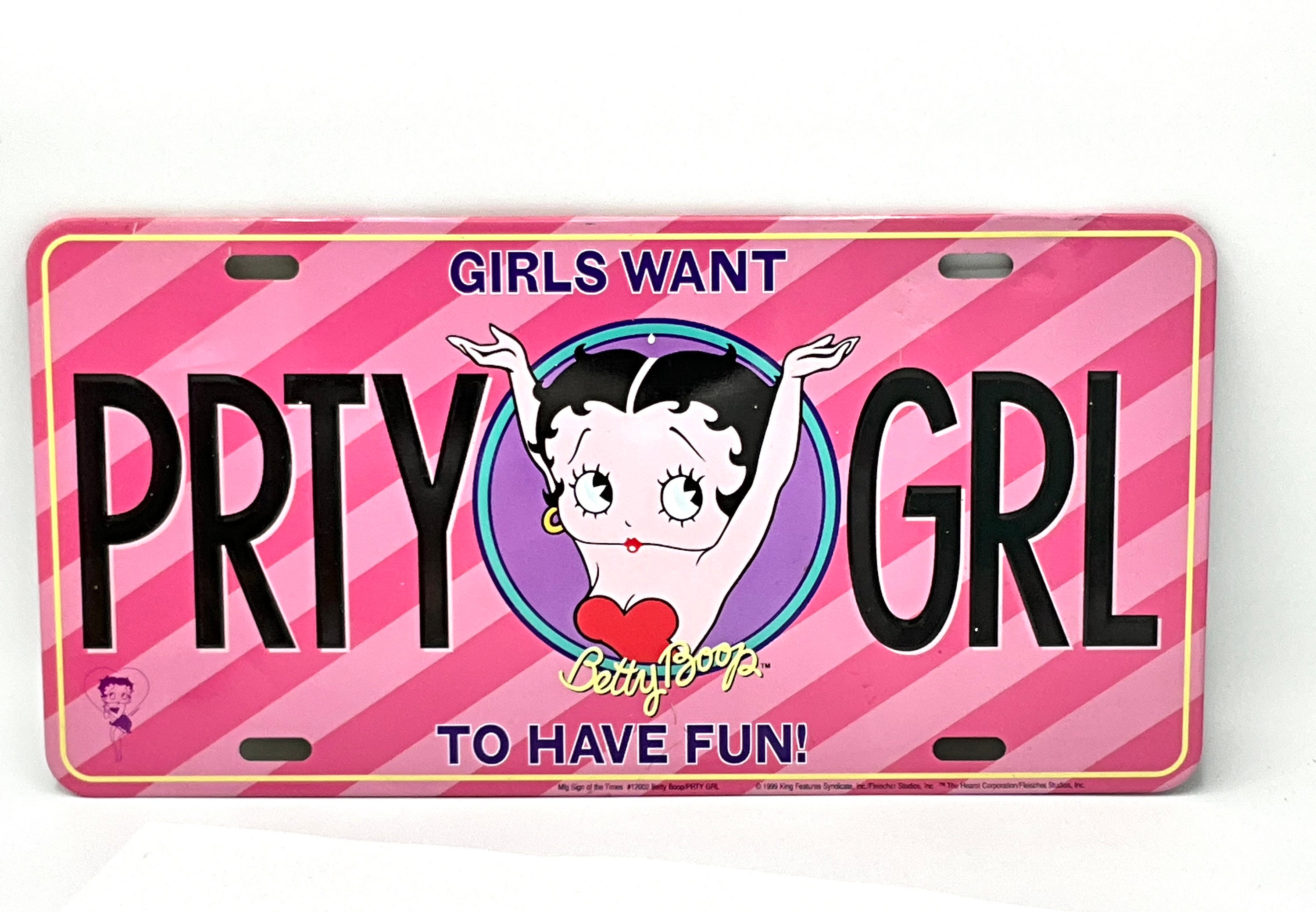 Gorgeous Collectible and Vintage Betty Boop Car Plate, Lice Plate