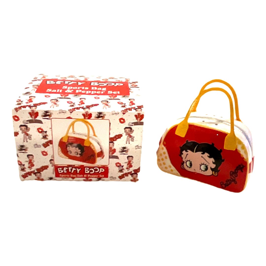 Gorgeous Collectible Salt and Pepper Betty Boop as Purse. Red With Dots ...