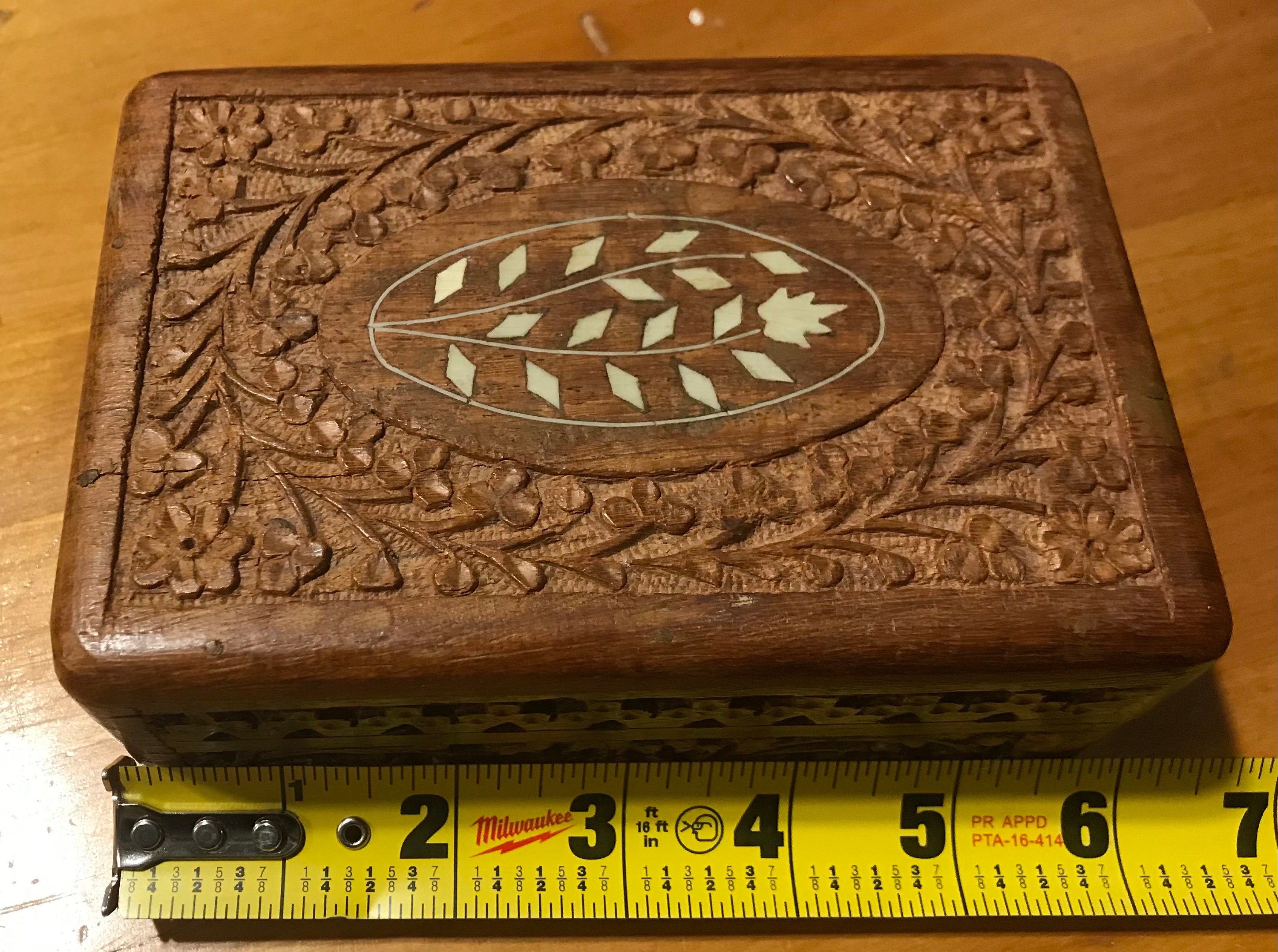 Carved Wood Jewelry Box Etsy
