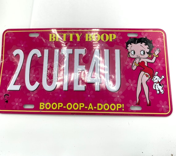 Gorgeous Collectible and Vintage Betty Boop Car Plate, Lice Plate