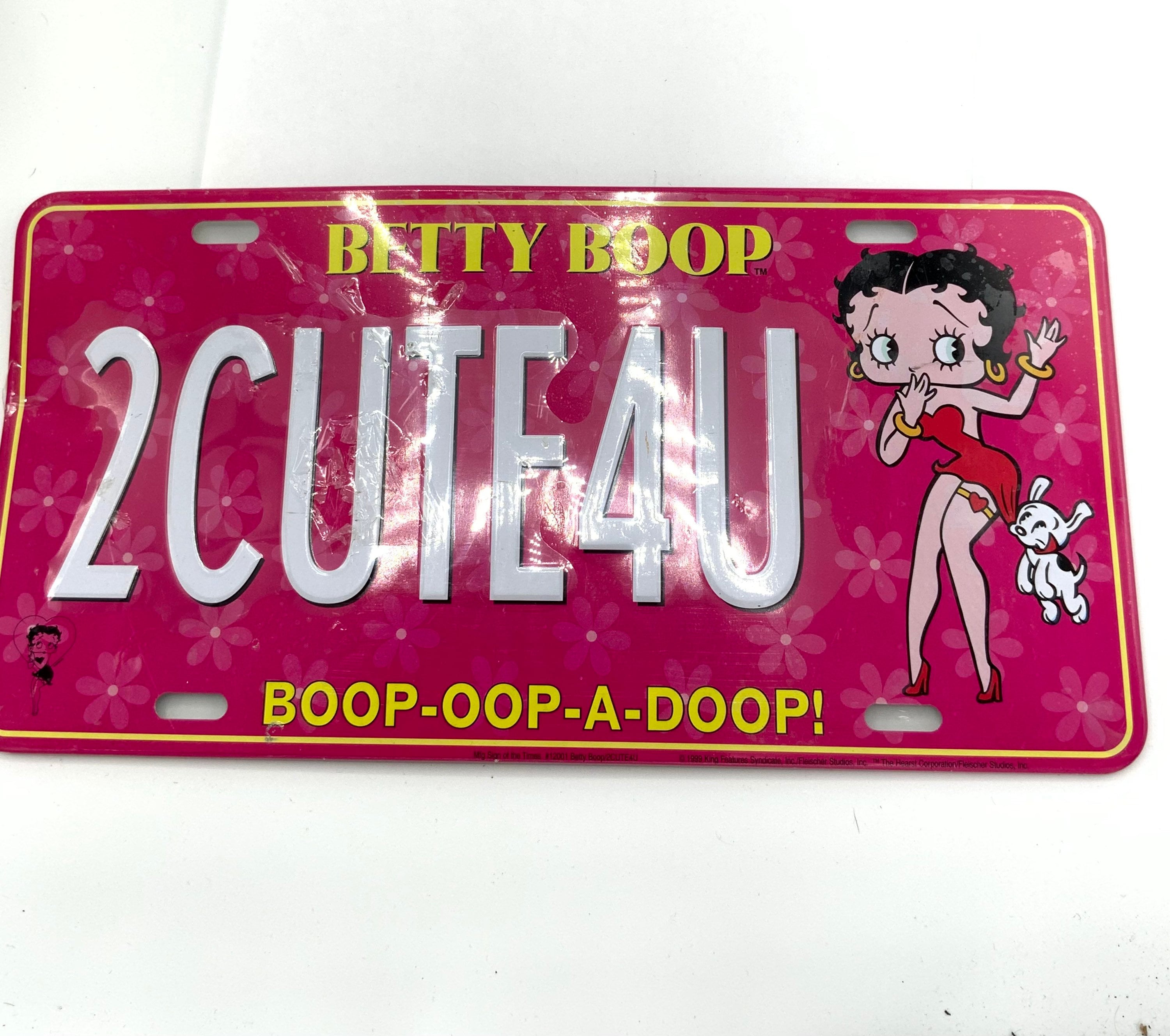 Gorgeous Collectible and Vintage Betty Boop Car Plate, Lice Plate