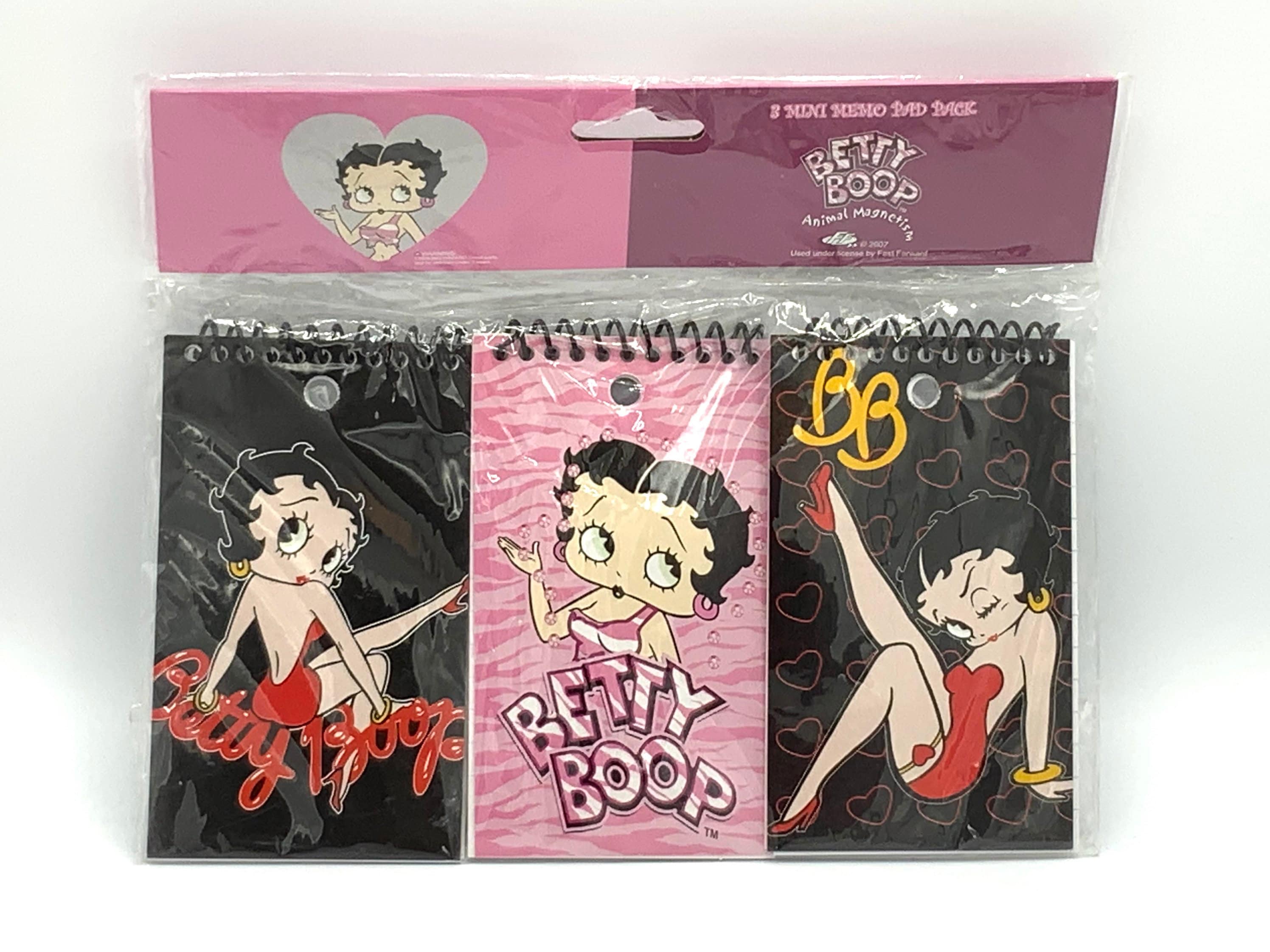 【送料込】平成レトロ メモ帳(17)￤Betty Boop レターパッドメモ帳 Gorgeous Collectible Betty Boop 3 Mini Memo Pad Pack. Set of 3