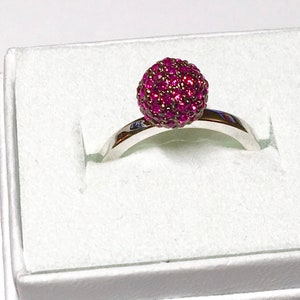 Lia Sophia, pink with crystal ring, size 6.5