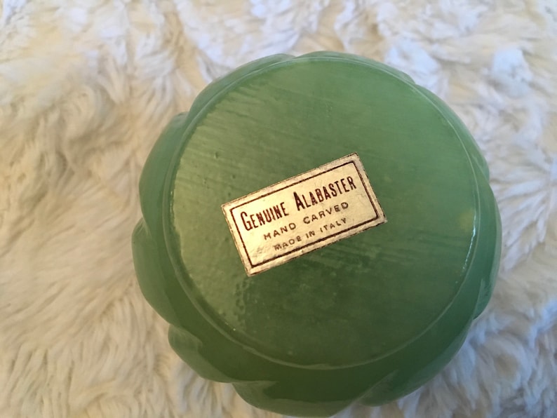 Vintage genuine alaster green jewelry box