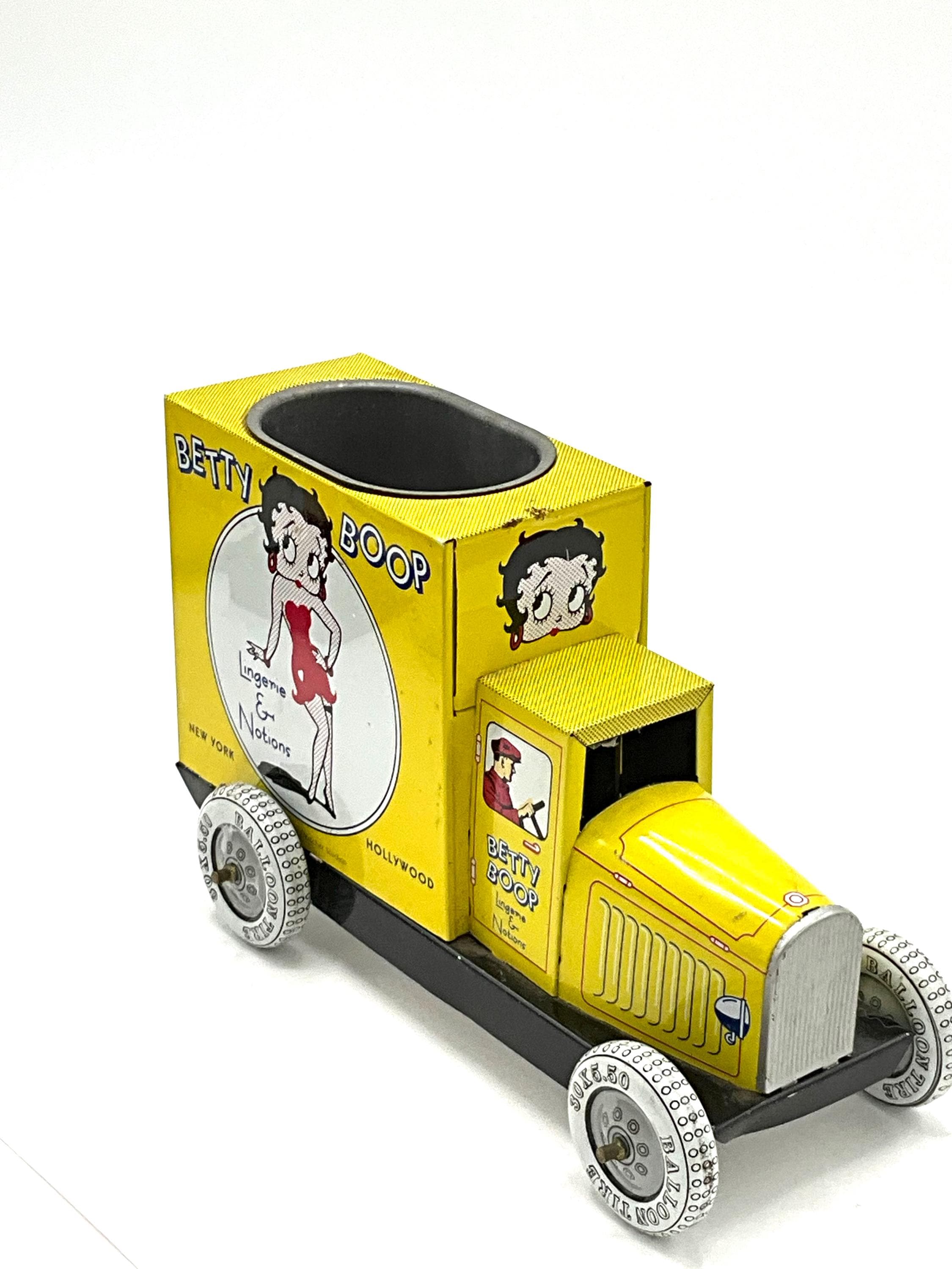 Gorgeous Collectible and Vintage Betty Boop Tin Car, Yellow