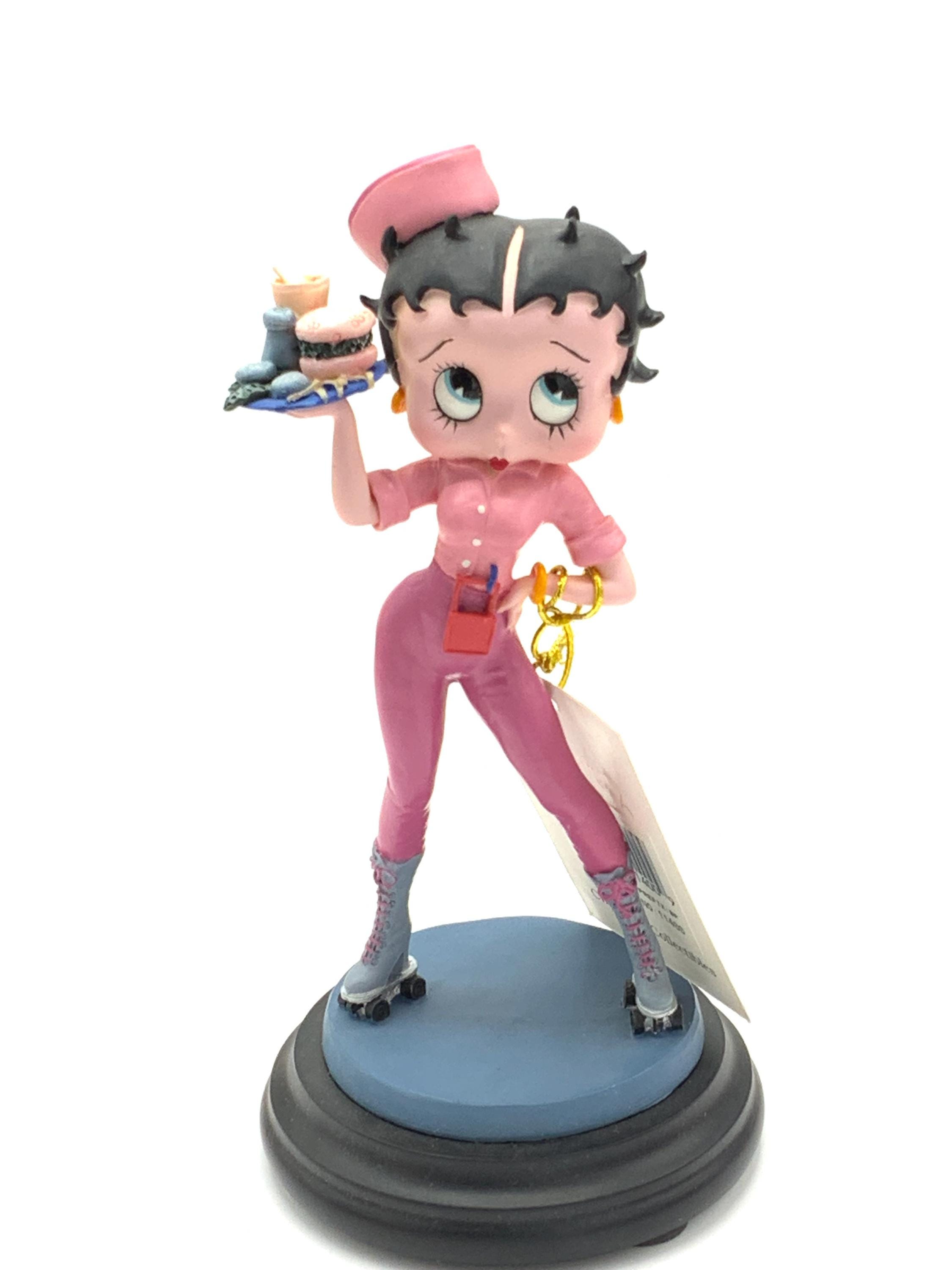 Gorgeous Collectible Betty Boop Driver in Car Hop With Burgers and