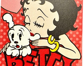 Gorgeous collectible and Vintage Betty Boop framed poster, Pudgy
