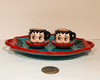 Vintage tray and two set of the cups, by Vandor