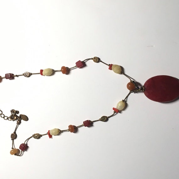 Lia Sophia, red necklace , coper tone,multicolored - image 2