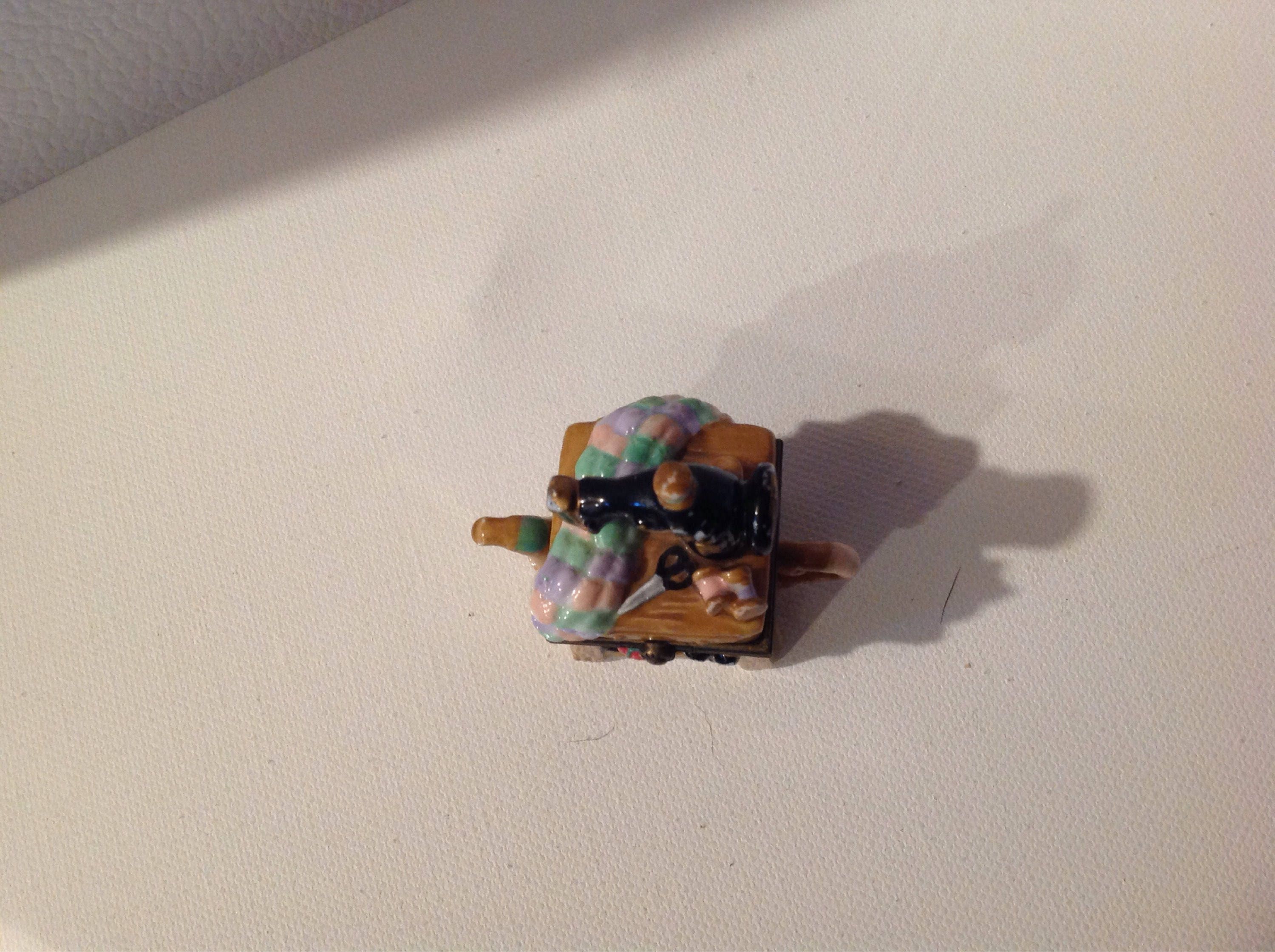 Miniature ceramic teapot as sewing machine trinket Etsy