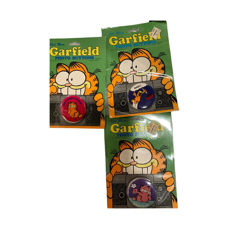Garfield Button Gorgeous Collectible and Vintage Garfield Pin/ Brooch/buttons. - Etsy