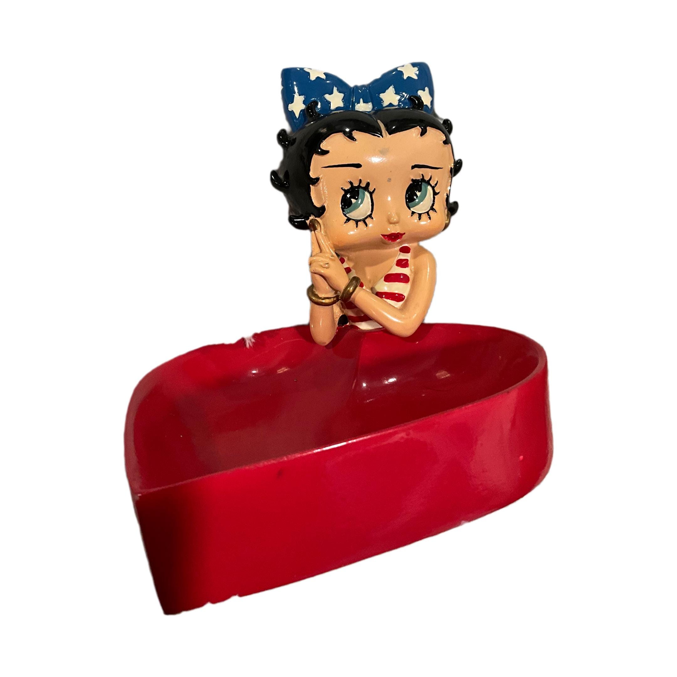 Collectible and Vintage Betty Boop as Ceramic Soap Dish as Red