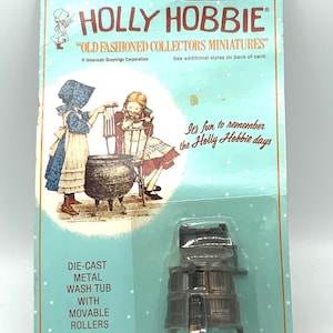 Gorgeous collectible and vintage die-cast metal wash tub with movable rollers by Holly Hobbie. Sealed
