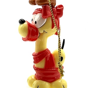 Gorgeous collectible and vintage Odie as present ornament, dog, Garfield. yellow.