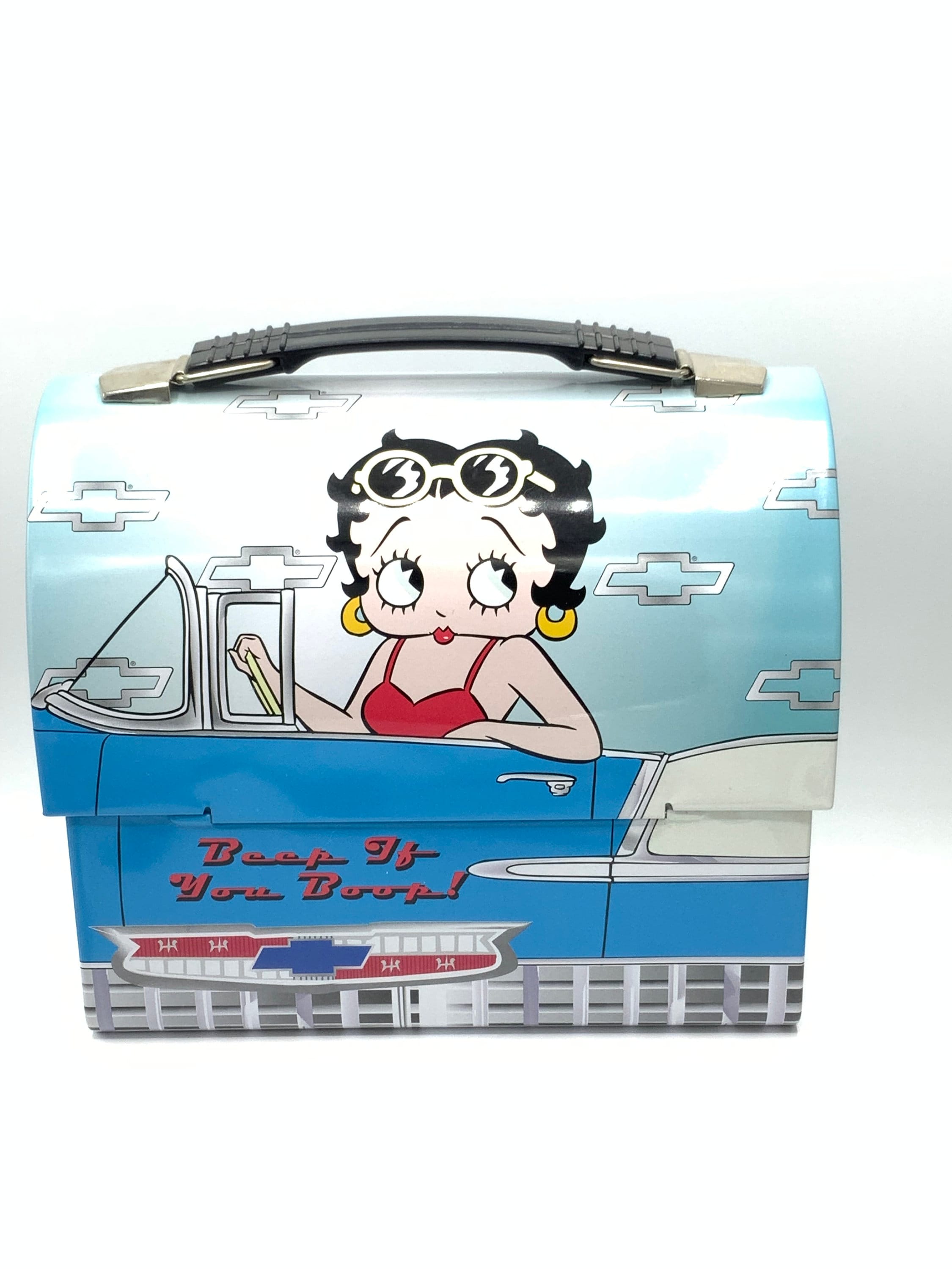Gorgeous Collectible Betty Boop Lunch Box, Tin, Light Blue, Metal