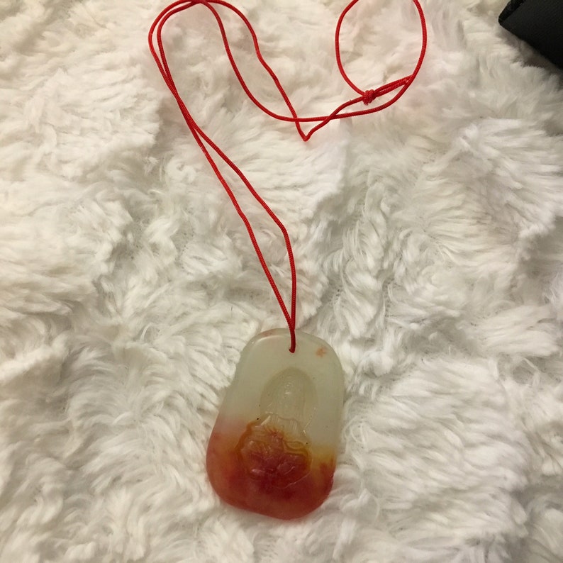Natural red and red agate pendant