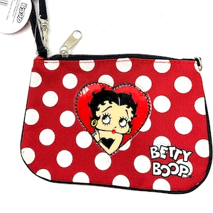 Gorgeous collectible and vintage Betty Boop black, red with white dots, wallet.