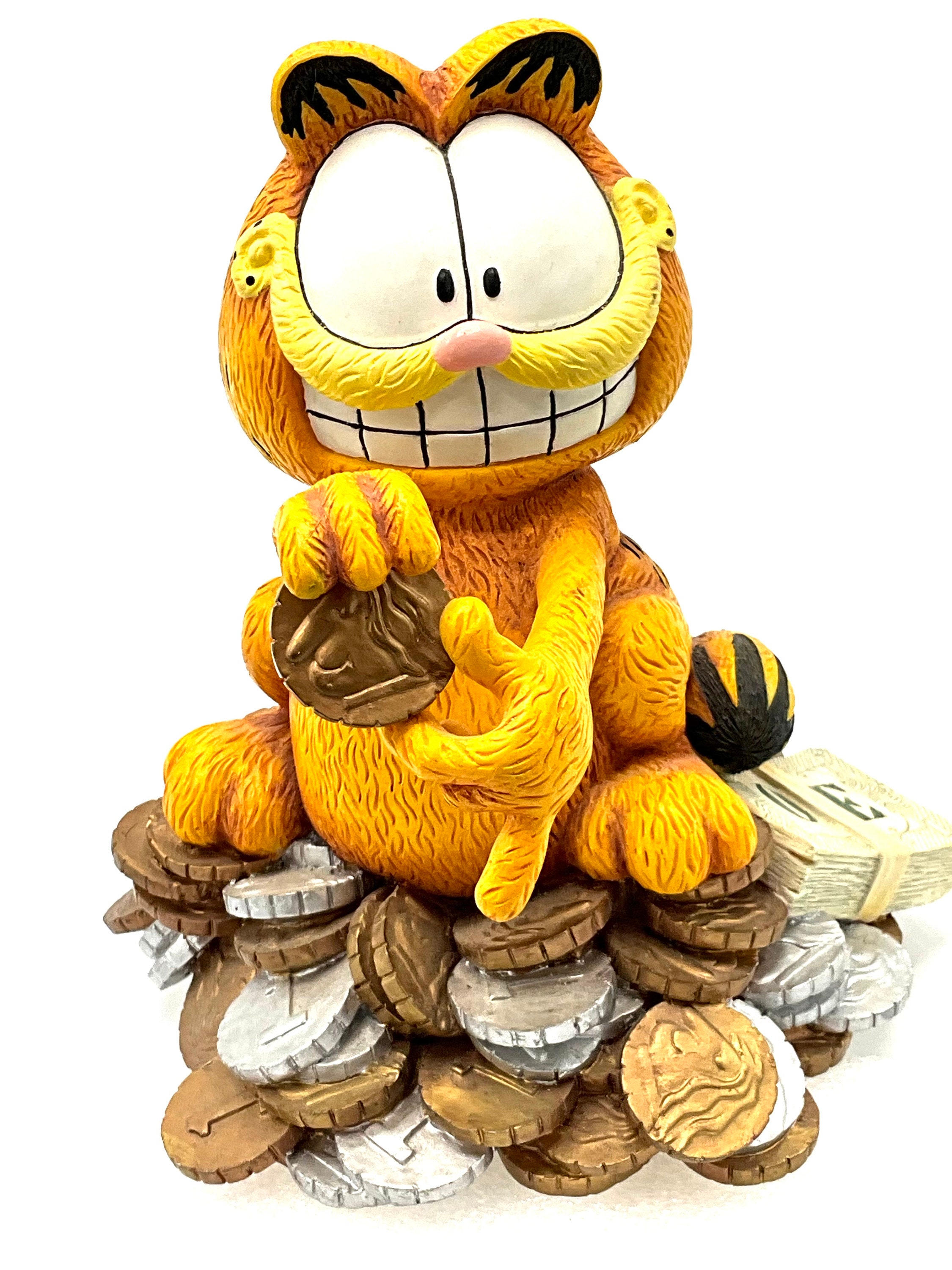 Vintage Enesco Garfield Piggy Bank, Porcelain Cat Coin Bank - Etsy