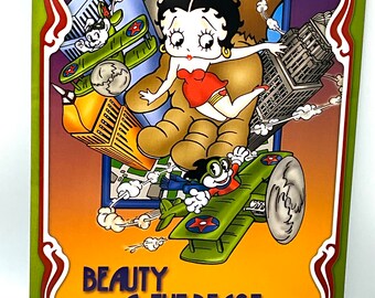 Gorgeous Collectible and Vintage Tin Sign Betty Boop, Metal