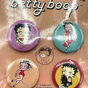 Gorgeous collectible and vintage Betty Boop set pin/ brooch, round,
