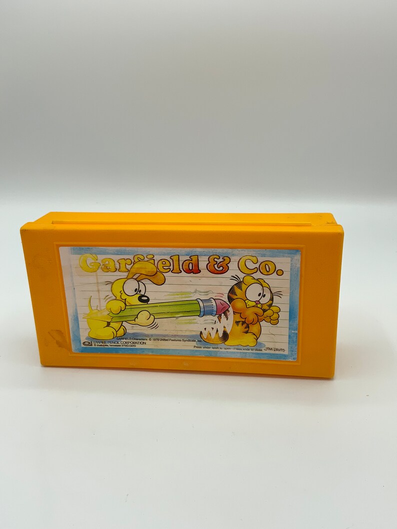 Gorgeous Collectible and Vintage Garfield Pencil Box, Orange. - Etsy
