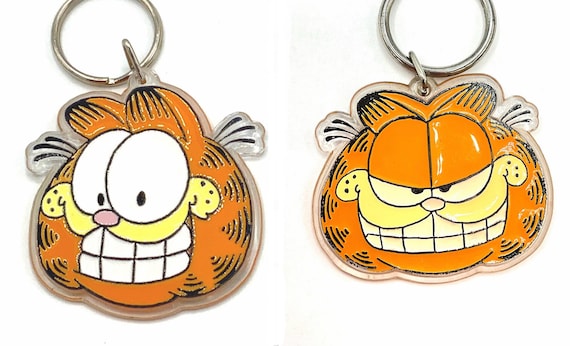 Gorgeous Collectible and Vintage Garfield Keychain, Face by Enesco