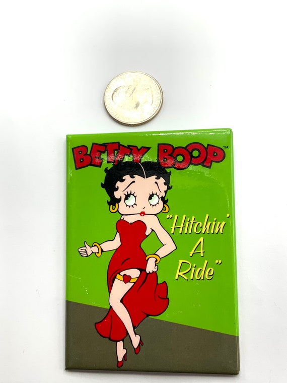 Gorgeous Collectible Betty Boop Magnet, Red Dress, Hitchin a Ride