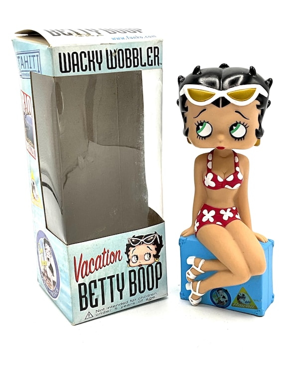 Gorgeous Collectible Betty Boop With Red Bikini, Beach Bobblehead