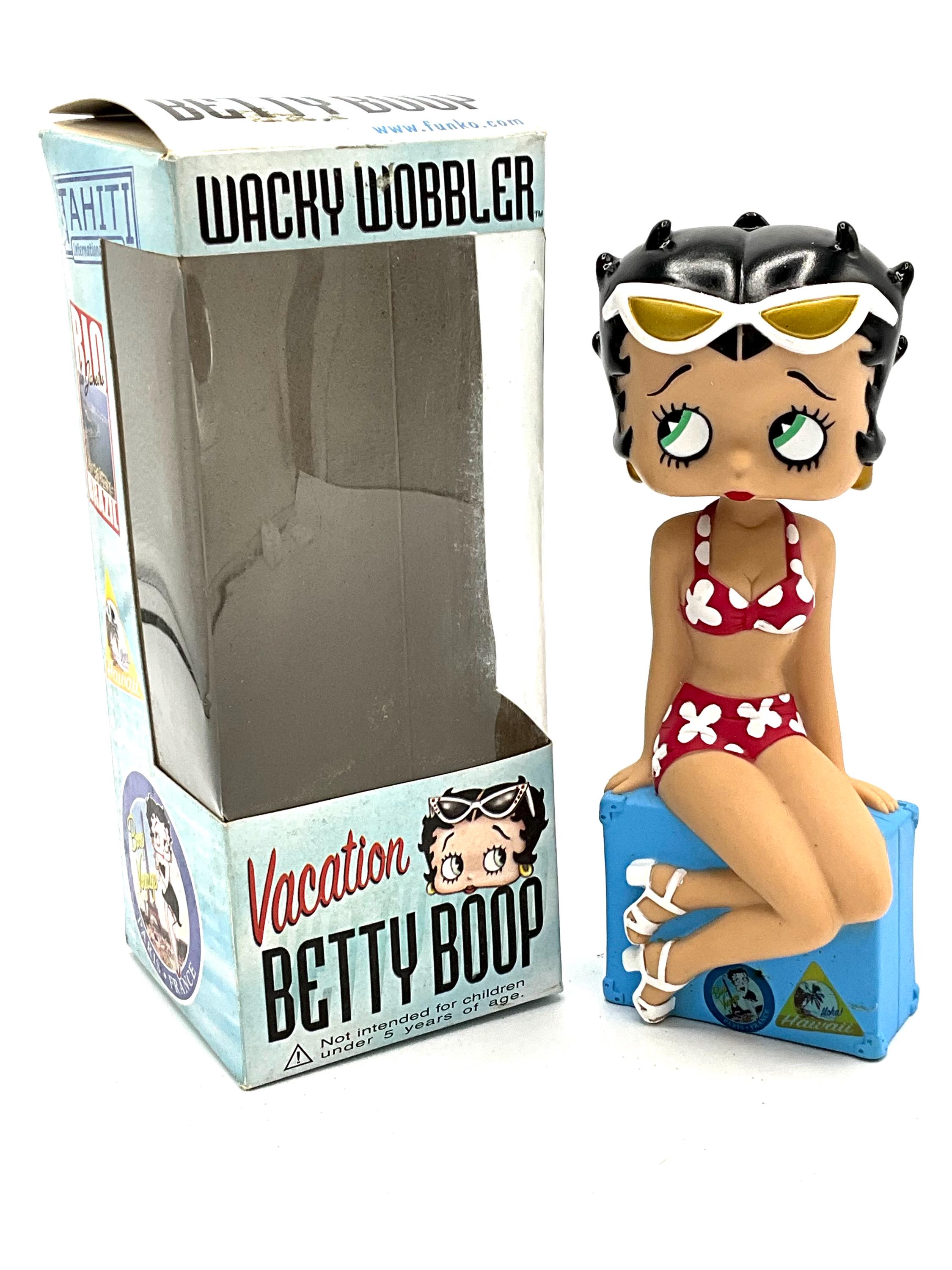 Gorgeous Collectible Betty Boop With Red Bikini, Beach Bobblehead