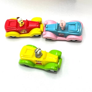 Gorgeous vintage Garfield friends Odie, Arlene or Nermal cars, dog,cat, orange, figurine, toy.