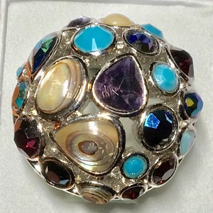 Lia Sophia, multicolored silver tone ring, size 7.25