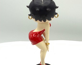 Grande Statue Betty Boop En Résine - Robe De Soirée Rouge - 95 Cm