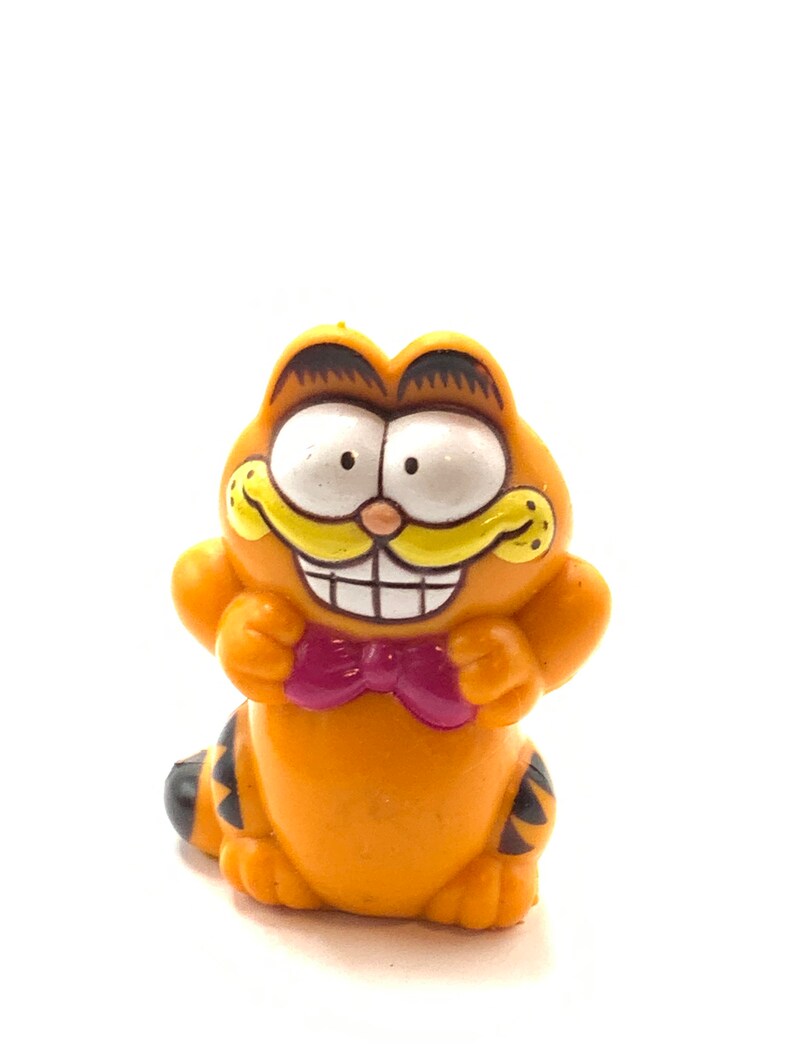 Vintage Garfield With Pink Bow Cat Orange Figurine. Etsy