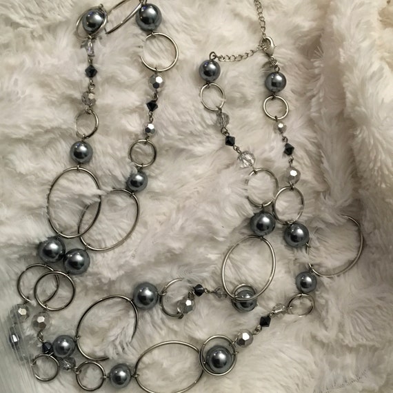 Collier LIA SOPHIA Avec Perles Pailletées Noires - 45 Pouces, Occasion, Style Perlé
