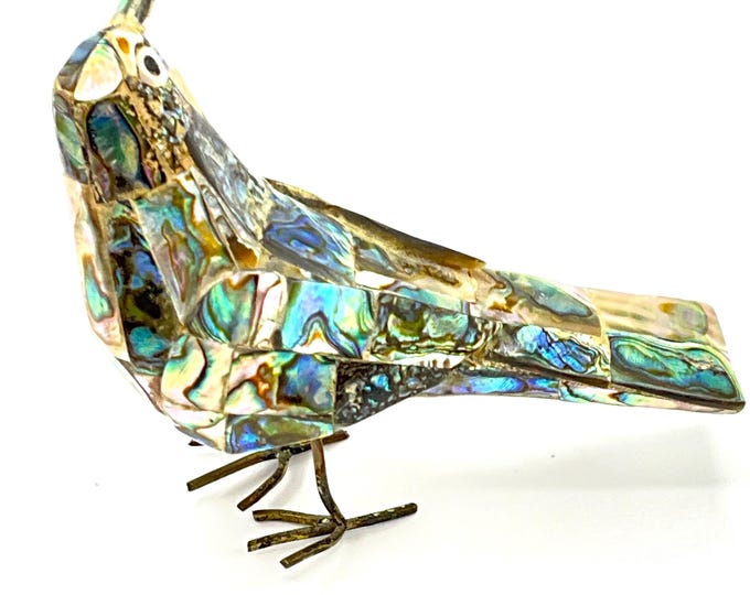 Shell Bird Design Gorgeous Collectible and Vintage Decoration Abalone Shell Bird Figurine ...