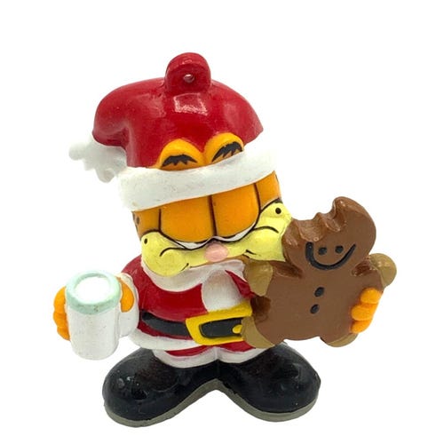 Gorgeous Collectible and Vintage Ornament as Garfield as Santa