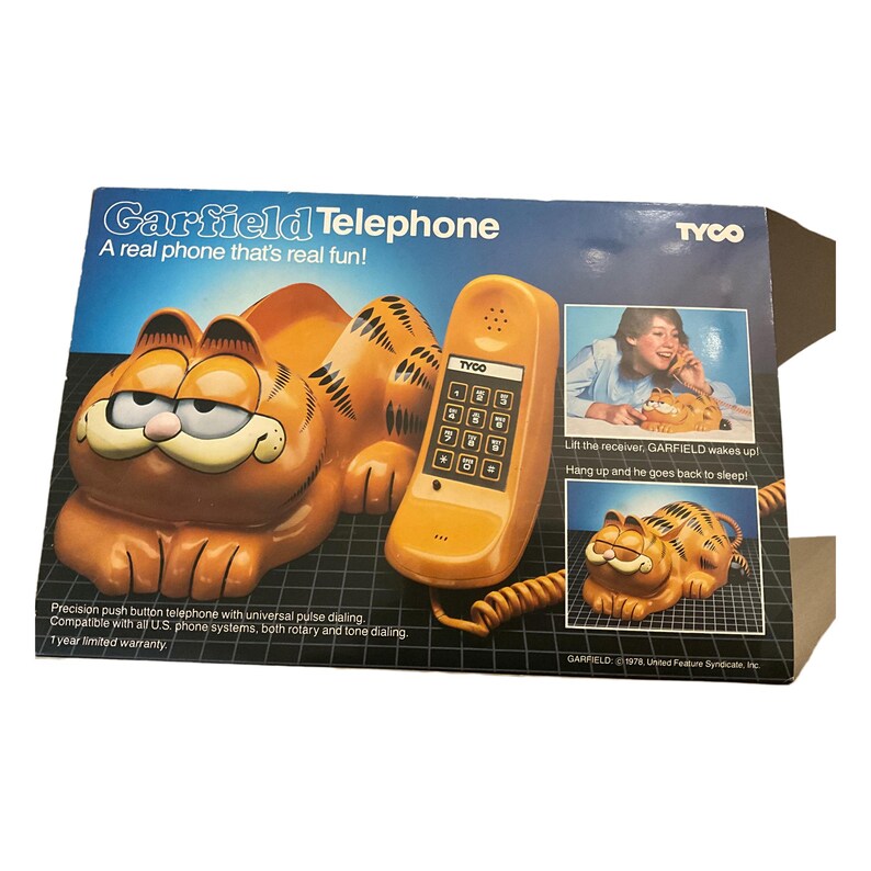 Gorgeous Collectible and Vintage Garfield as Telephone. Phone TYCO 1981 ...