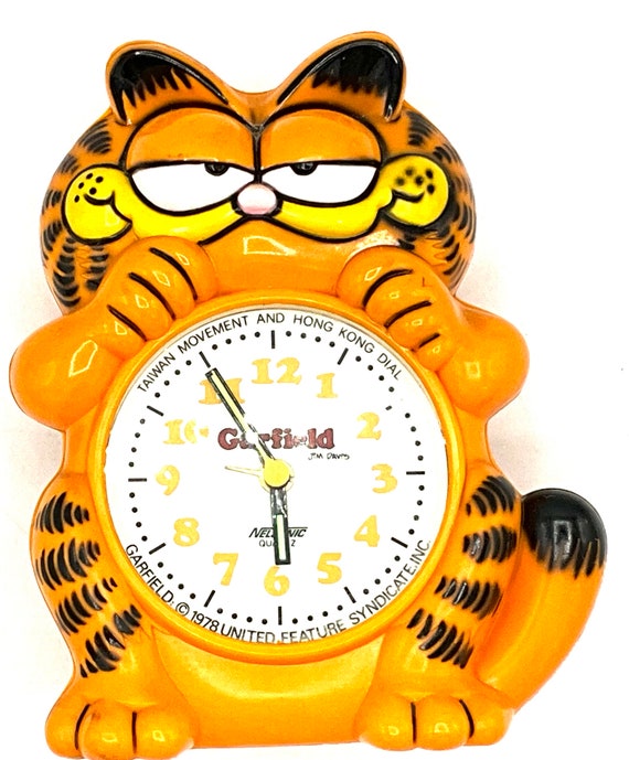 Gorgeous Collectible and Vintage Garfield Clock, Alarm Desk, Cat