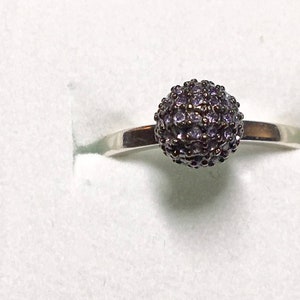 Lia Sophia, purple stone crystal ring, size 6.5