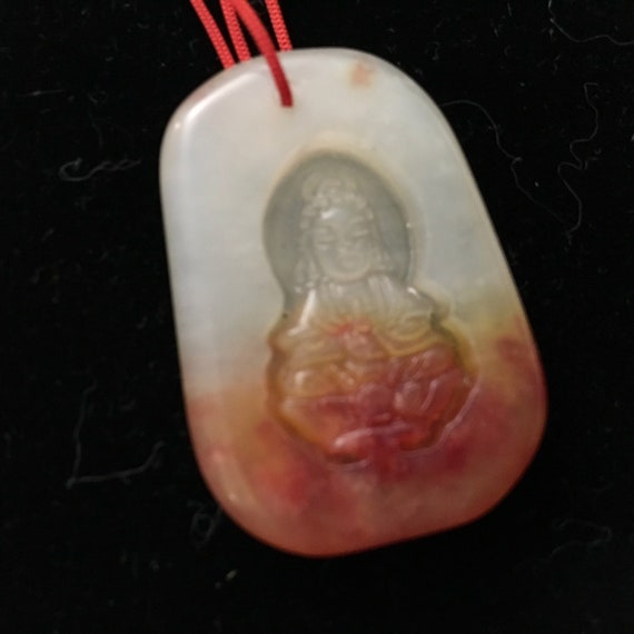 Natural red and red agate pendant - image 2