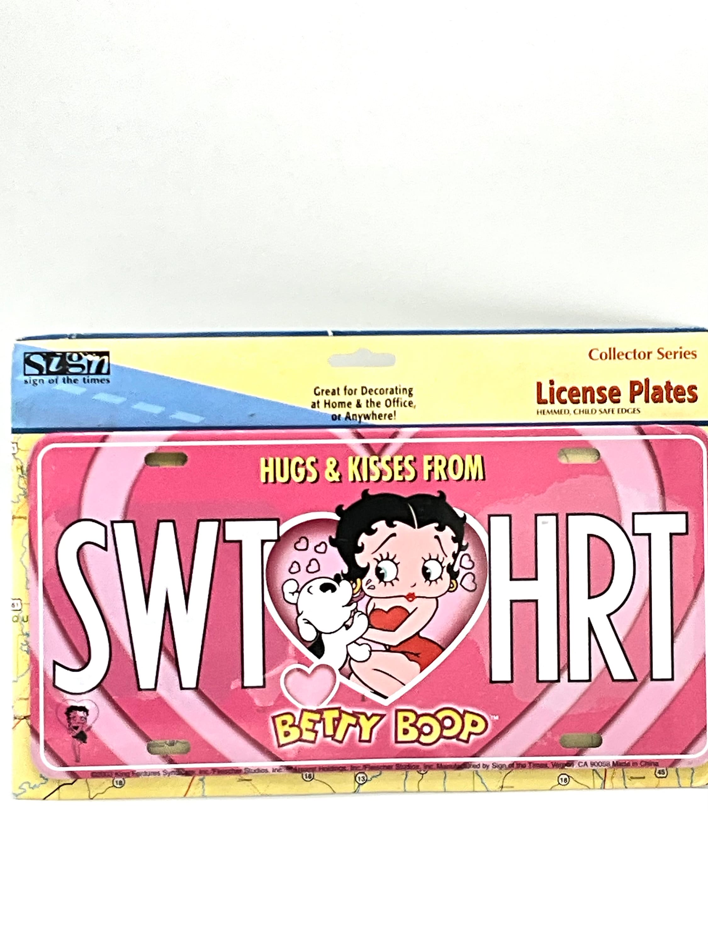 Gorgeous Collectible and Vintage Betty Boop Car Plate, Lice Plate