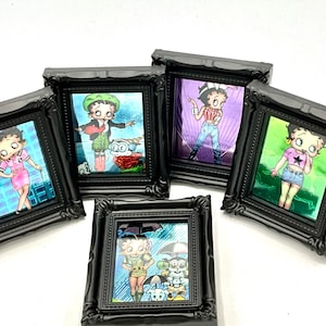 Gorgeous collectible and Vintage Betty Boop, framed poster, iridescent.