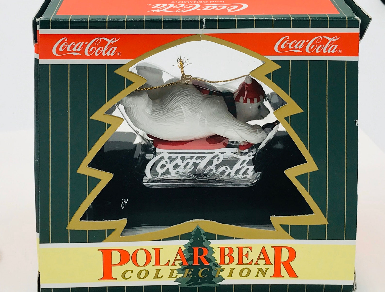 Vintage Coca Cola Ornament Polar Bear on the Ice Sled by Etsy