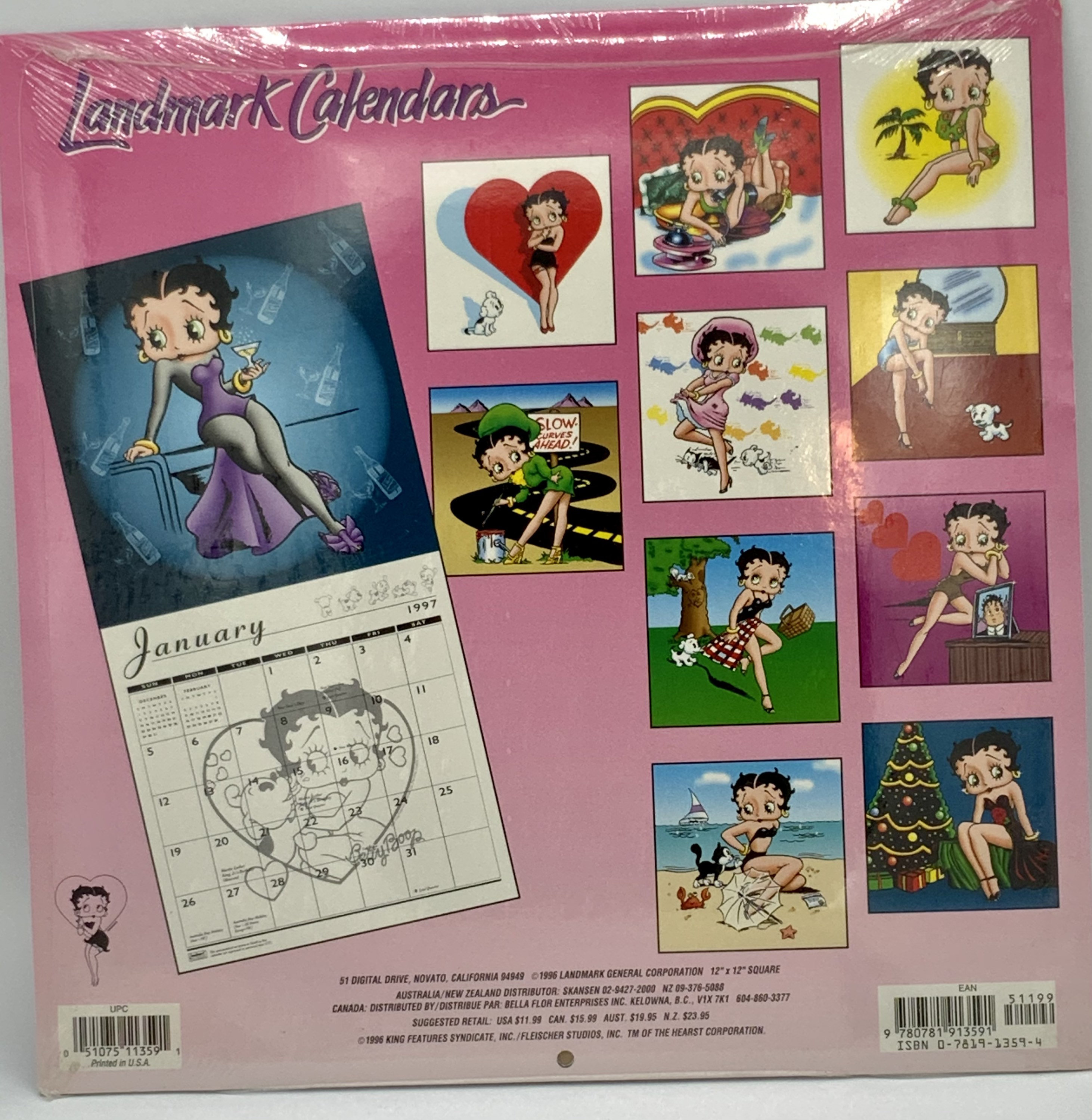 Collectible Betty Boop Calendar 1997 Sealed Never Etsy