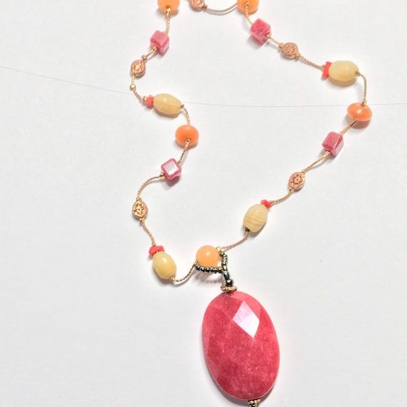 Lia Sophia, red necklace , coper tone,multicolored - image 9