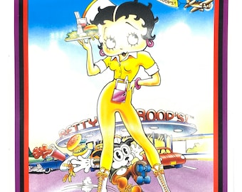 Gorgeous collectible and vintage tin sign Betty Boop, metal.