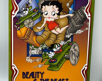 Gorgeous Collectible and Vintage Tin Sign Betty Boop, Metal