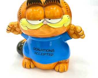 Garfield 1980s Ceramic Cookies Collectable Coin Bank - Garfield